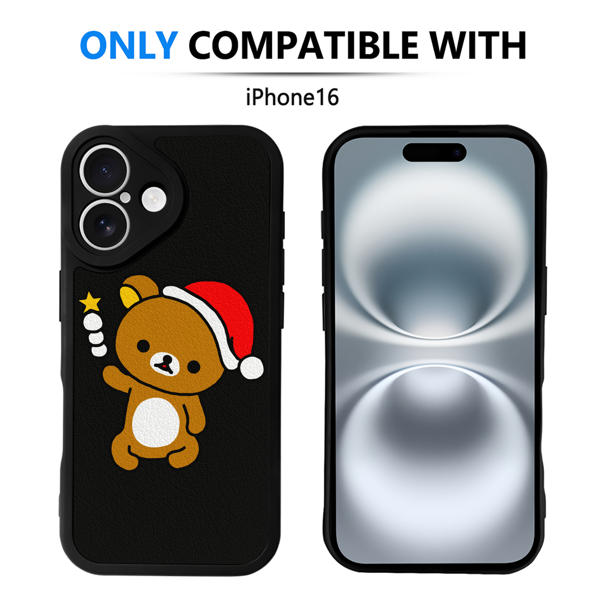 （画像用） リラックマ リラックマ キイロイトリ Rilakkuma Korilakkuma Kiiroitori 【iPhone 16シリーズ対応】シリコンスマホケース（レザー調） 材質：シリコン